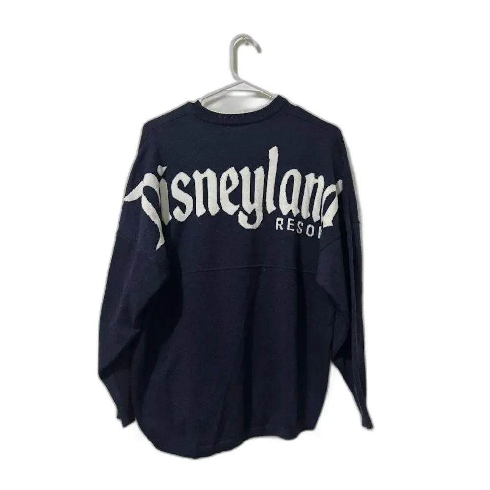 Disney Parks Spirit Jersey Sweater Women's Small Navy Disneyland Wool Blend Knit